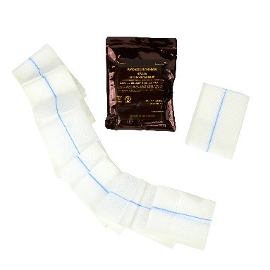 Кровоспинний засіб зигзаг-складений просочений гемостатичним розчином на осонові хітозану (з ренгеноконтрастною стрічкою) 8 см х 4,5 м